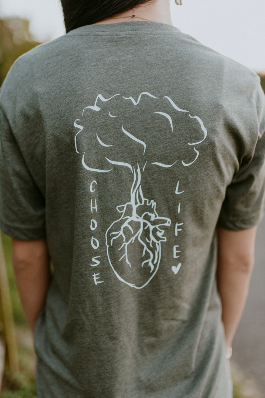"Choose Life" - Military Green T-Shirt - Unisex