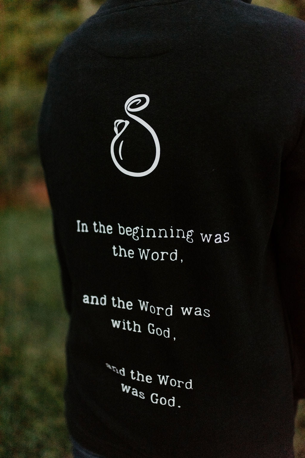 Hemp Hoodie (Black) - "In the Beginning" - Unisex