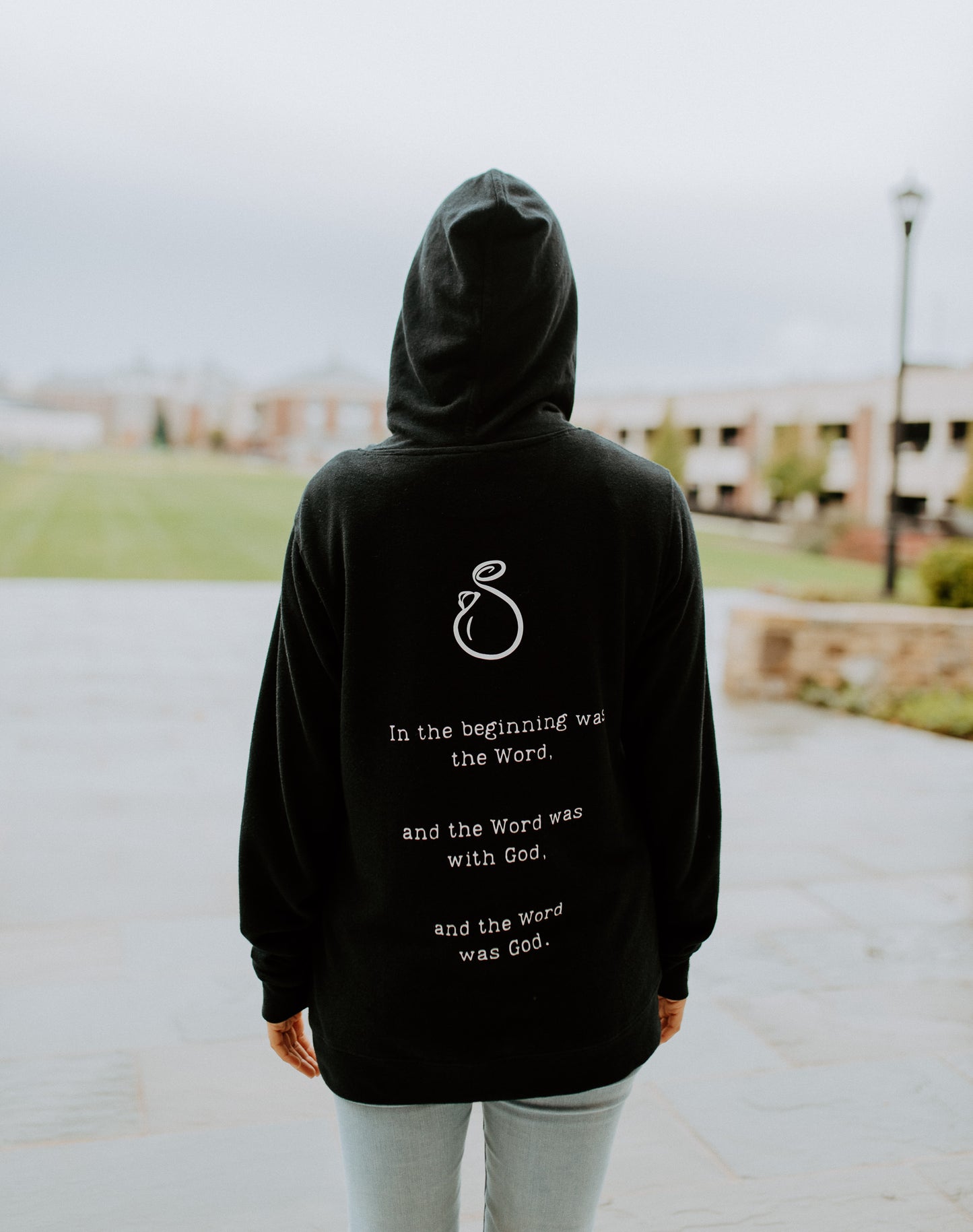 Hemp Hoodie (Black) - "In the Beginning" - Unisex