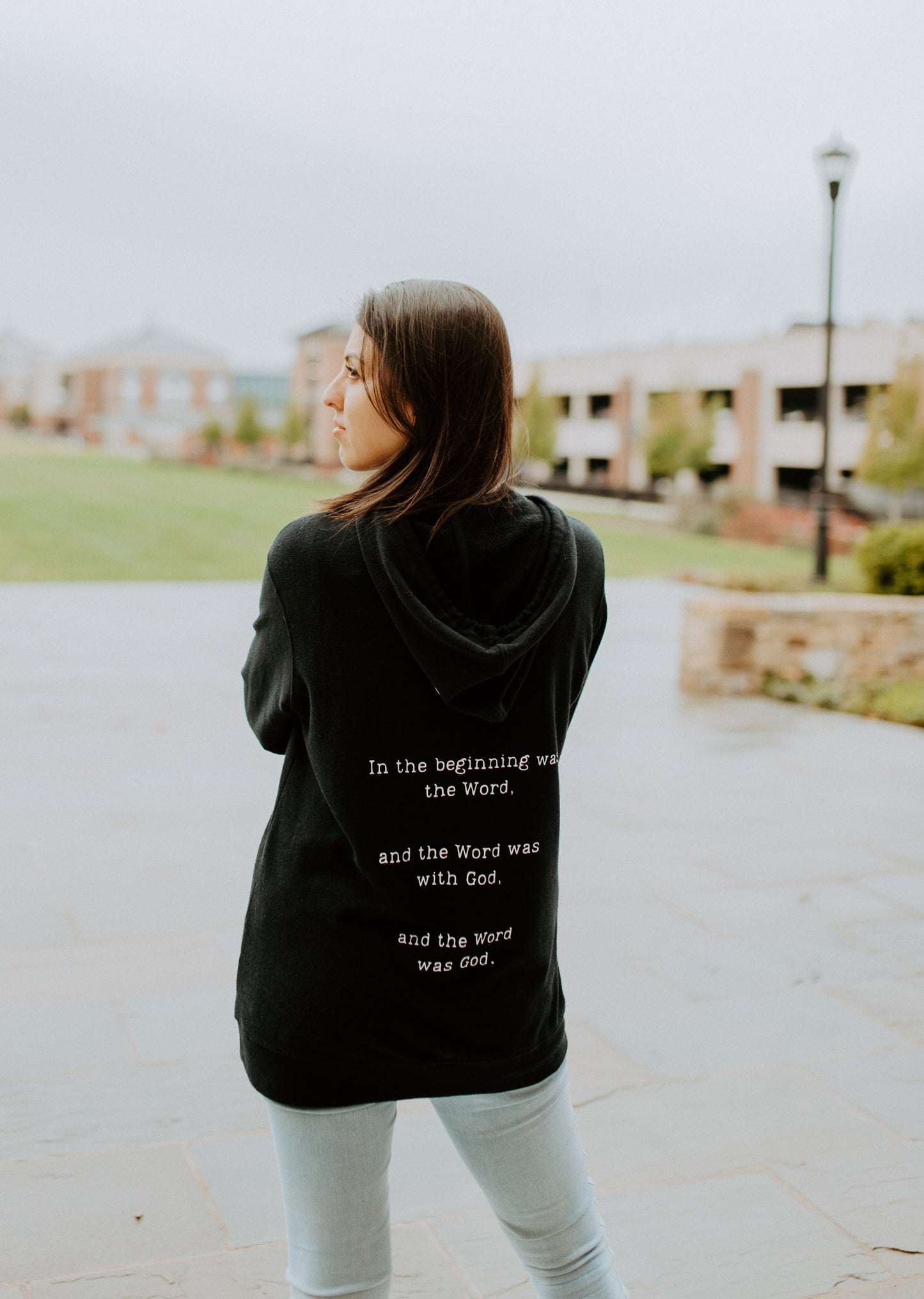 Hemp Hoodie (Black) - "In the Beginning" - Unisex